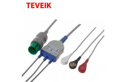 China IEC Snap Connector One Piece Monitor DB 9 Pin ECG Cable supplier