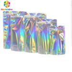 Plastic Stand Up Coffee Pouches Laser Holographic Effect Bags Ziplcok For Clothes Cosmetics for sale