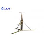 Manual Telescopic Mast Pole Light Portable Antenna Tower With Tripod / Wheels for sale
