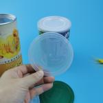 Recycling Paper Cylinder Debossed 73mm Custom Plastic Lids for sale