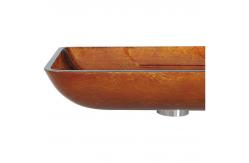 China 110mm Rectangular Table Top Wash Basin Table Top Counter Design Tempered Glass supplier