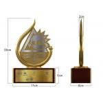 Enterprise Custom Metal Trophies Shiny Gold Plated With Embossed Logo for sale