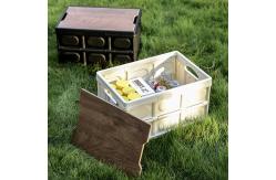 China Car Storage Box , Camping Folding Box Multifunctional Wooden Lid supplier