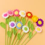 Multiple Color Handmade Crochet Daisy Flower Bouquet Creative Artificial Flowers Perfect Valentine's Day Gift for Best Friend for sale