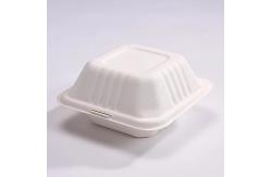 China Eco Friendly Biodegradable  Sugarcane Pulp Hamburger Box Clamshell Containers 6 Inch supplier