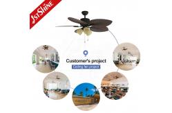 China Fancy Classic Retro Wooden Ceiling Fan 5 Blade Pull Chain Switch supplier