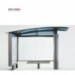 Aluminum Alloy 250W Bus Stand Shelter Curve Roofing Static scrolling for sale