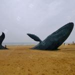 Large Size Forged Whale Bronze Sculpture Height 10m for sale