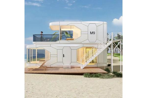 8 Ton Space Capsule House with Solar Panels and LED Lighting