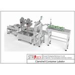 STR-ALS Bottle Labeling Machine Clamshell Container Labeler 95 - 120 Pcs/Min