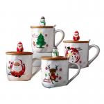Creative Cartoon Ceramic Coffee Cups Mug For Christmas Festival for sale