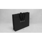 Full Embossing Black Dyed Garment Paper Shopping Bags With Handles