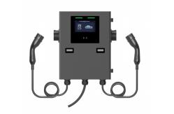 China IP55 2*22kw Wallbox charger for Commercial Use Dual guns wallbox supplier
