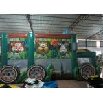 Durable Funny Custom Made Inflatables Bus Obstacle Course Jump House 5 X 8 X 5m for sale