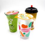 360ml 700ml Milk Tea Plastic Cups With Logo Printed Milkshake Clear Frosted Cold Cups for sale