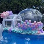 factory wholesale price bubble house with balloons Wedding Party  bouncy double bubble house for sale
