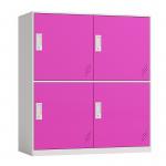 Pink Blue Four Doors H1000 * W900 * D400mm Half Height Locker For Primary School for sale