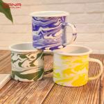 Customized Color Bone 12oz Mable Speckle Spray Mug Cup Decal Enamel Production 30 Days Manufacturing Delivery Time