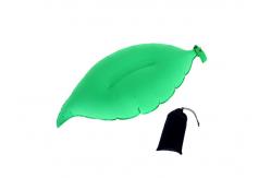 China Green Inflatable Travel Pillow Memory Foam Material With Storage Bag supplier