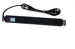 China Black 220VAC Surge Protector Plug , 8 Outlet Power Strip Metal Home Use supplier