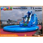 Waterslides Giant Blue Outdoor Inflatable Water Slides For Amusement Park for sale