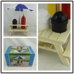 Outdoor Picnic Bench Condiment Set , Umbrella Salt Picnic Table Sauce Holder for sale