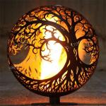 Portable Campfire Corten Steel Gas Fire Pit 800mm Diameter Rustic Red Wood / Gas Fuel Type for sale