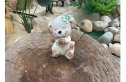 China Custom Pottery Garden Ornaments Handmade Puppy Ceramic Garden Decor supplier