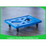 Flat Blue Plastic Moving Dolly Four Wheels 100% PP Materials For Industrial for sale