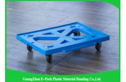 China Flat Blue Plastic Moving Dolly Four Wheels 100% PP Materials For Industrial supplier