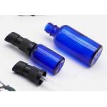 Cylinder Essential Oil Dropper Bottles Lotion Pump Tops Blue Clear Color for sale