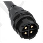 Solder 4pin M19 Connector Overmolded Black Nylon PA66 Aluminum Alloy Shell for sale
