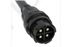 China Solder 4pin M19 Connector Overmolded Black Nylon PA66 Aluminum Alloy Shell supplier
