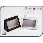 Magnetic Closure Triangle Paper Packaging Boxes PET Visible Window for sale