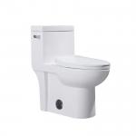 Modern One Piece Skirted Toilet Round Seat White Elongated Comfort Height for sale