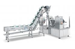 China Eight Station Bag Feeding Machine With Bowl Elevator Semi Automatic Manual Feeding supplier