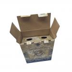 Printed Single Wall Corrugated Paper Tuck Top Auto Bottom Box Twin Bottles Package for sale