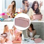 Leather Waterproof Multifunctional Makeup Bag With Handle And Divider For Women