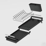 Metal Wire Utensils Holder Dish Draining Board Rack Kitchen Organization