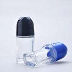 50ml Large Roller Ball Bottles Colored Balck Cap Glass Roll On Bottles for sale