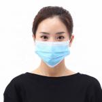 Breathable Disposable Mouth Mask , Blue Face Mask Multi Layered Stereo Design for sale