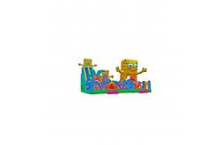 China Children Fun Park Inflatable SpongeBob Slide Colorful Playground supplier