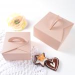 Portable Pink Square Folding Packaging Box Party Candy Gift Box Cake Dessert Packaging Box for sale