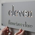Address Stainless Steel Door Number Sign Laser Cut Garden Metal Ornaments for sale