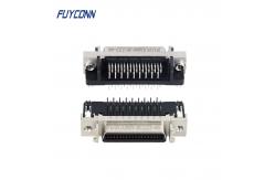 China Right Angle PCB 36 Pin SCSI Female Connector With Zinc Alloy Shell supplier