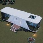 Steel Structure Green Mobile Capsule House Futuristic Waterproof Office Building Shop & Workshop With Toilet for sale