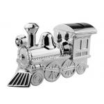 Classical Silver Plating Zinc Alloy Train Coin Bank 145*55*85mm OEM for sale