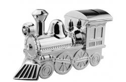 China Classical Silver Plating Zinc Alloy Train Coin Bank 145*55*85mm OEM supplier