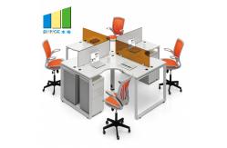 China Modern Office Furniture Partitions With Steel Leg / PU Table Surface supplier