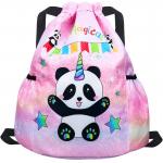 Gym Beach Swim Travel Panda Mini Bag Backpack for Kids With 2 Water Bottle Holder for sale
